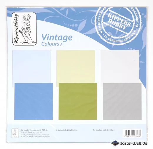 Kippers Vintage Colours A 12x12 Paper Pack (Blau-Grüntöne)