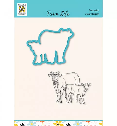 Die Cut and Clear Stamps Set - Farm Life - Kuh und Kalb