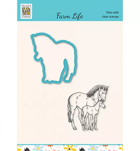 Die Cut and Clear Stamps Set - Farm Life - Stute und Fohlen