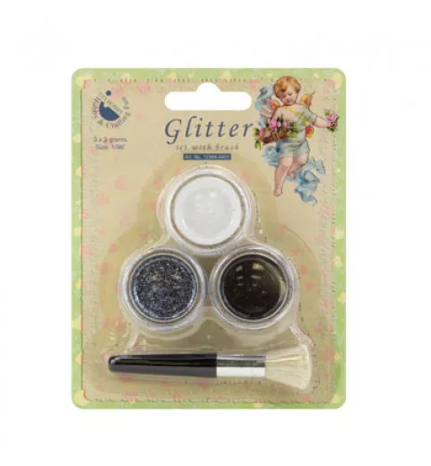 Glitter Set - Schwarz, Anthrazit, Weiss