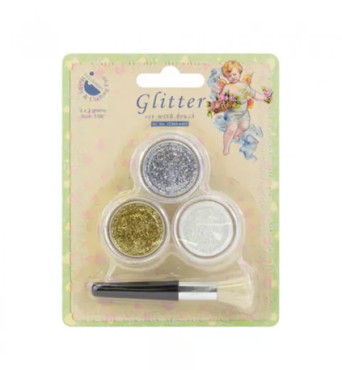 Glitter Set - Gold, Silber, AB Weiss