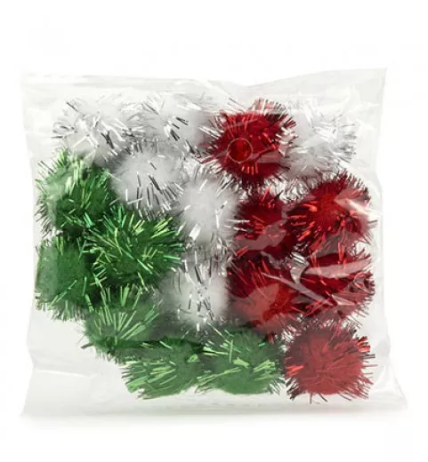 Mix PomPom Set, X-mas Glitter