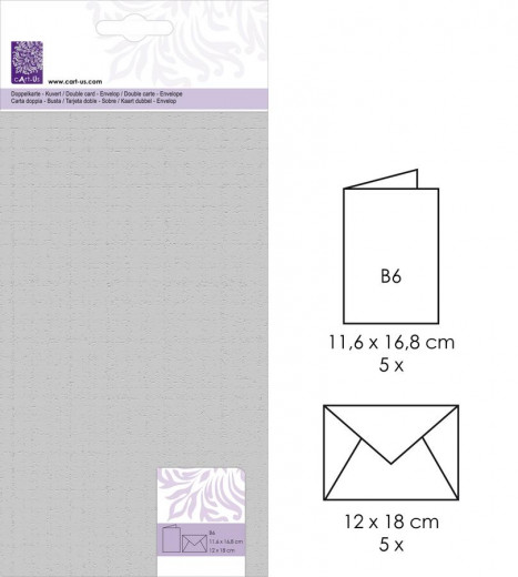 FSC B6 Karte mit Kuvert, marmoriert grau