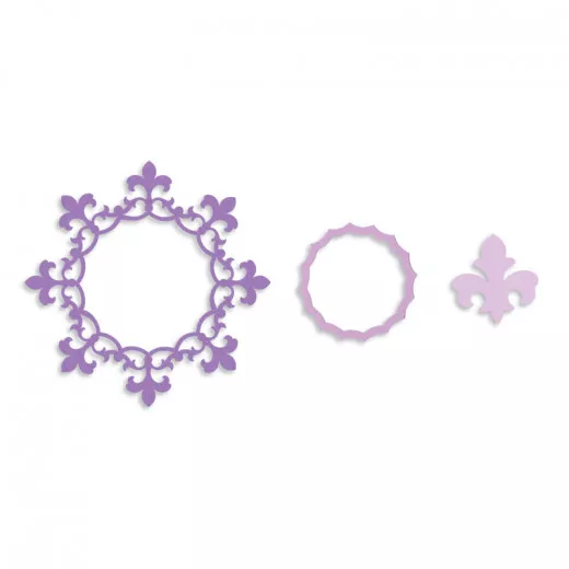 Framelits Die Set - Frame, Circle mit Fleur de Lis Edging