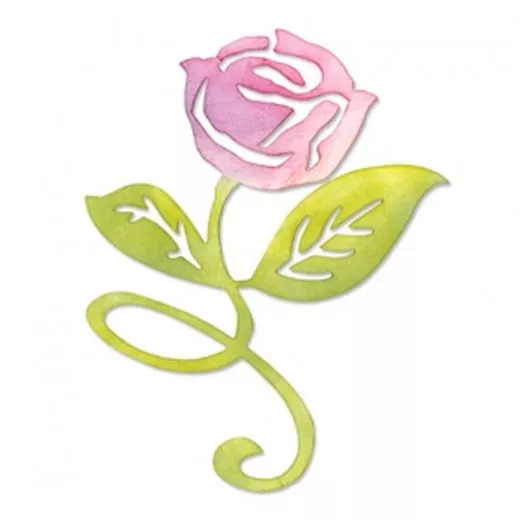 Sizzlits Die - Flower, Rose w/Stem and Leaves