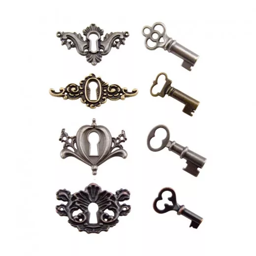 Idea-Ology Metal Locket Keys Keyholes