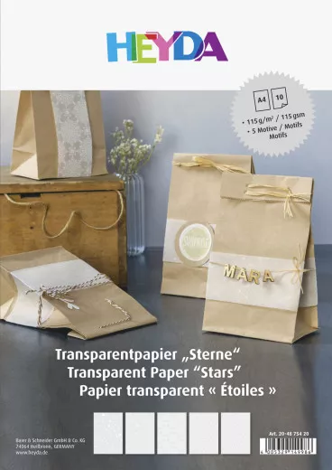 Transparentpapier A4 Set - Weihnachten weiss