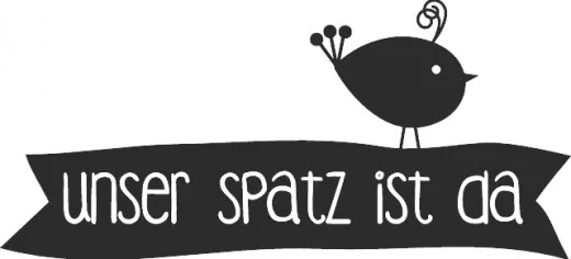 Holzstempel - Unser Spatz ist da