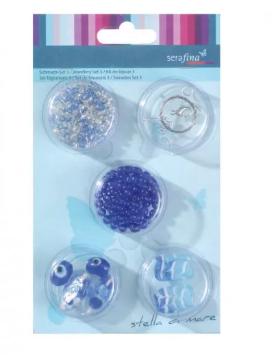 Serafina Schmuck Set 3, hellblau-mittelblau