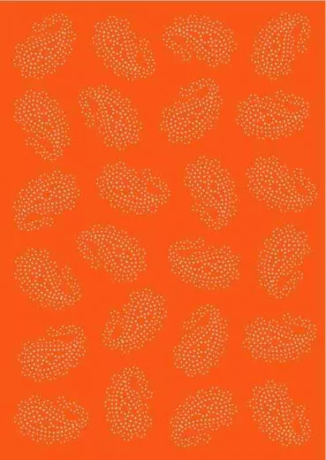 Pergamentpapier Paisly orange