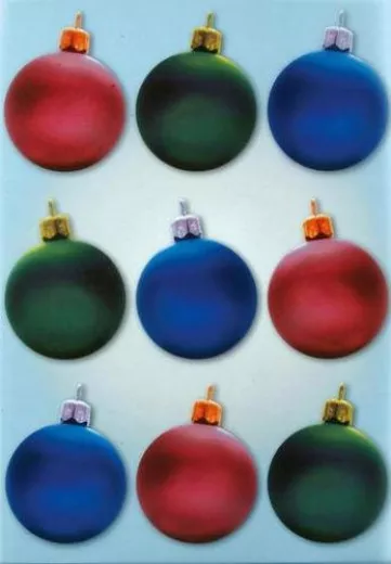 Pergamentpapier Weihnachtskugeln 3 Farbig (rot, grün, blau)