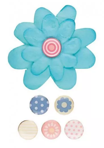 Brads + Papierblumen Funky Flower aqua