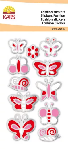 Fashion Sticker Glitter Schmetterling rot