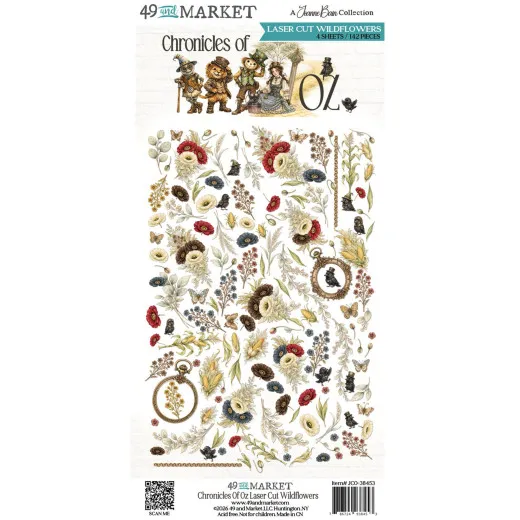 Verpackung der Laser Cut Wildflowers Chronicles of Oz mit Mohn, Wildblumen und Uhrwerk-Rahmen