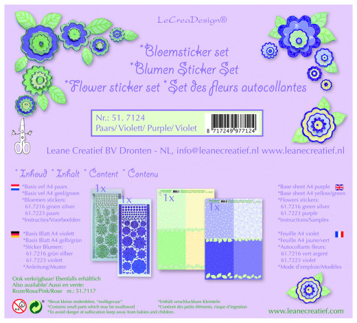 Blumen Sticker Set Violett