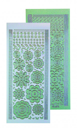 Blumensticker green/silver