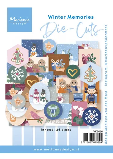 Marianne Design Winter Memories Stanzteile Set mit 36 weihnachtlichen Elementen