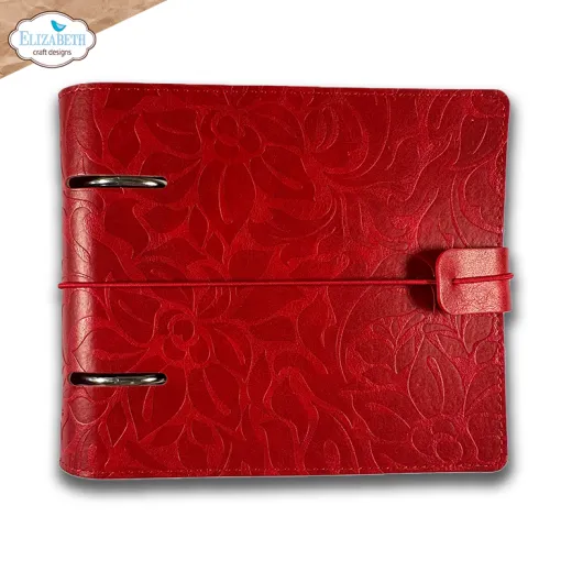 Elizabeth Craft Designs Memory Binder in festivem Rot mit filigraner Prägung geschlossen