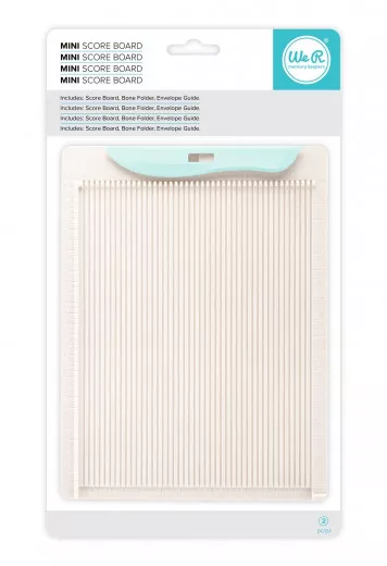 We R Memory Keepers Mini Score Board 6x8 Zoll in creme und türkis mit integriertem Ritzmesser