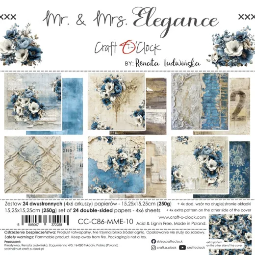 Verpackung des "Mr. & Mrs. Elegance" 6x6 Paper Sets mit sechs Vintage-Motiven