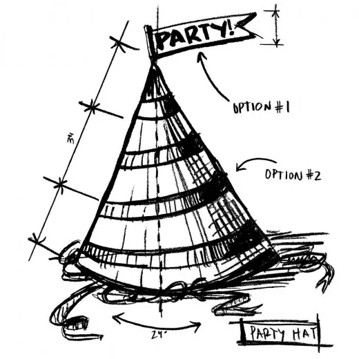 Holzstempel - Tim Holtz Party Hat Sketch