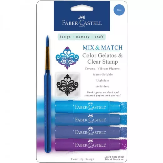 Mix Match Gelatos and Clear Stamp Set - Blue