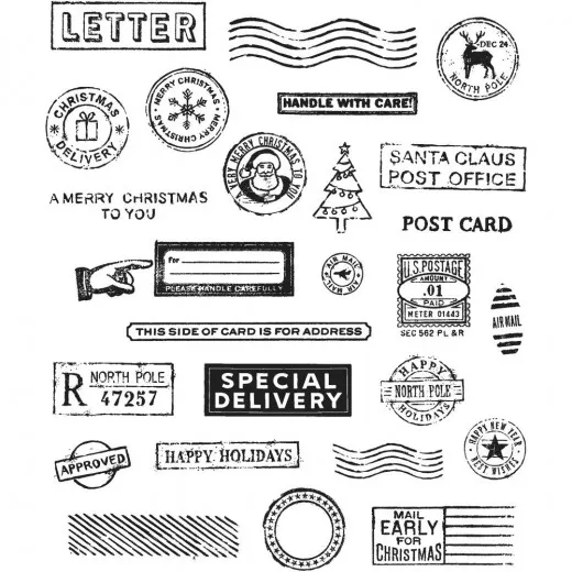 Cling Stamps by Tim Holtz - Holiday Postmarks