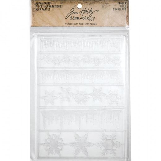 Idea-Ology Adhesive Alpha Parts - Frozen Clear Icicle Borders