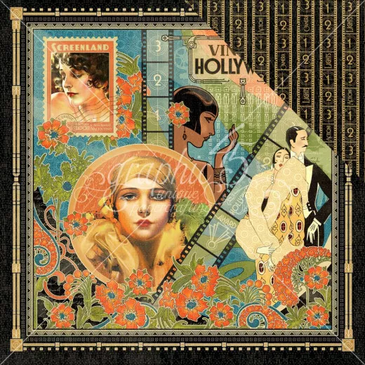 Vintage Hollywood Designpapier - Vintage Hollywood