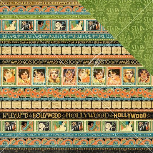 Vintage Hollywood Designpapier - Glitz and Glammer