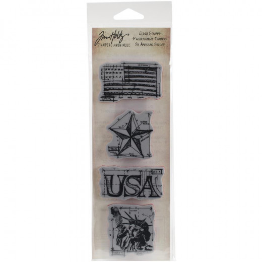 Cling Stamps Tim Holtz - Mini Blueprint Strips Americana