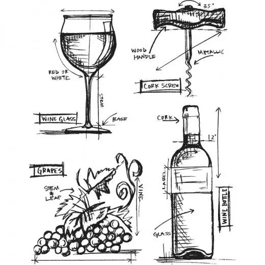 Cling Stamps Tim Holtz - Wine Blueprint