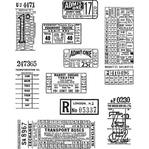 Cling Stamps Tim Holtz - Ticket Booth