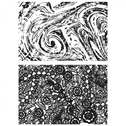 Tim Holtz Cling Stamps - Marble and Doily