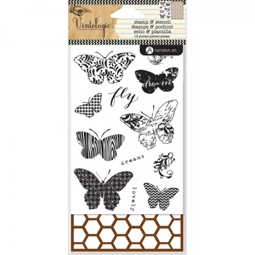 Stamp and Stencil Set - Butterflies