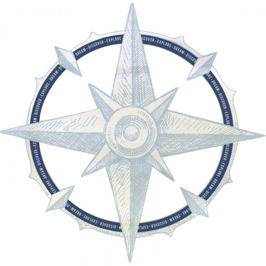 Sail Away Compass Die-Cut Cardstock