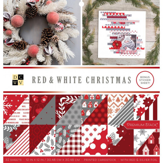 Red and White Christmas 12x12 Paper Stack