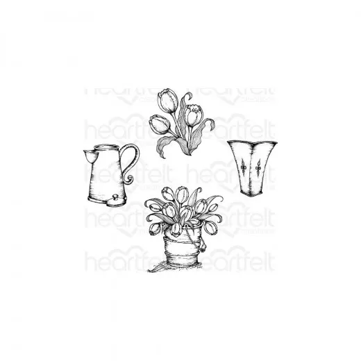 Cling Stamps - Tulip Bouquet