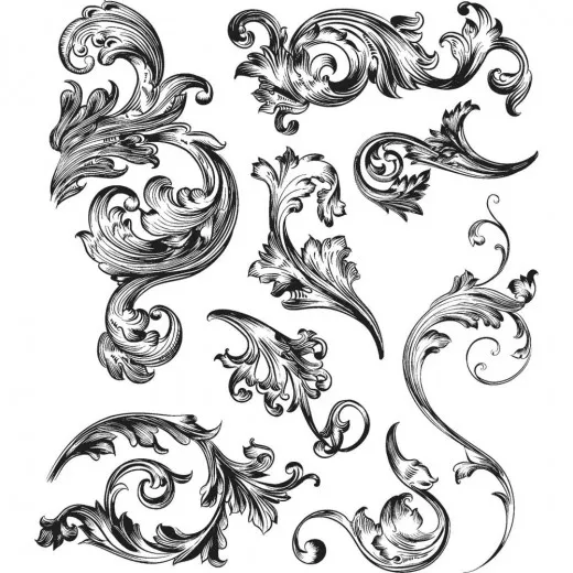 Cling Stamps Tim Holtz - Scrollwork