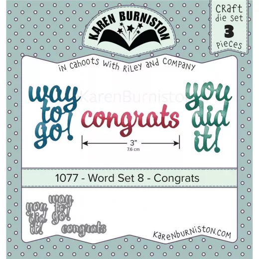 Karen Burniston Dies - Word Set 8 Congrats