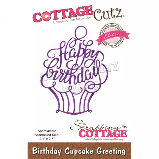 CottageCutz Elites Dies - Birthday Cupcake Greeting