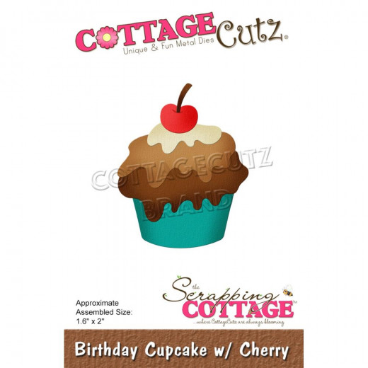 CottageCutz Dies - Birthday Cake W/Cherry