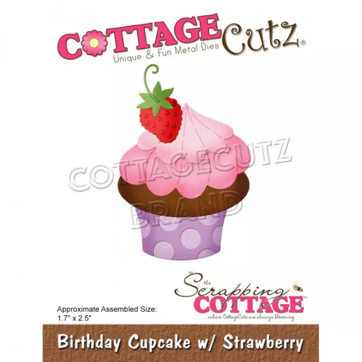 CottageCutz Dies - Birthday Cupckae W/Strawberry