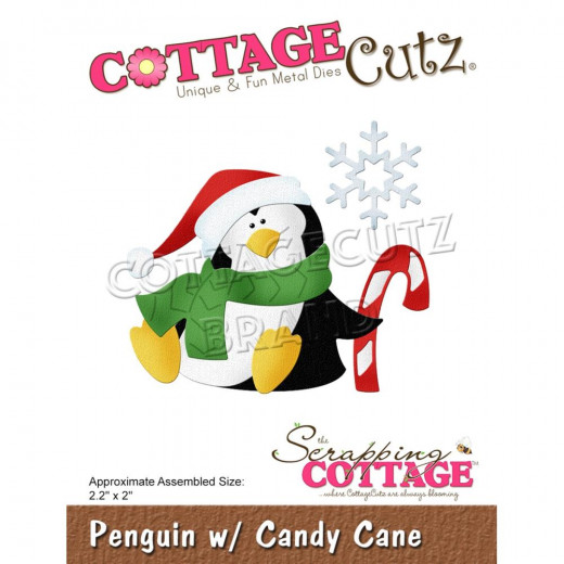 CottageCutz Dies - Penguin W/Candy Cane