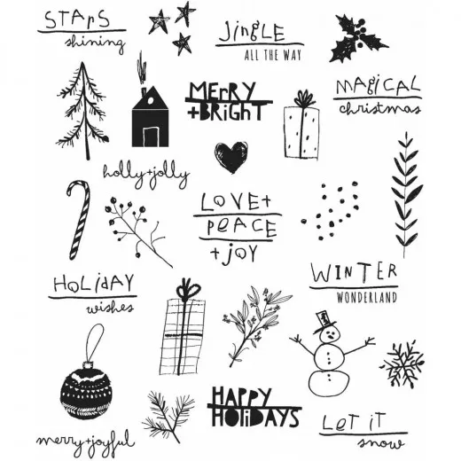 Cling Stamps by Tim Holtz - Seasonal Scribbles