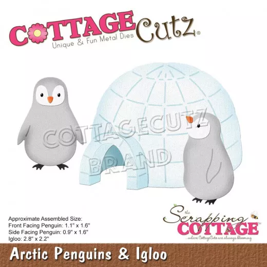 Cottage Cutz Die - Arctic Penguins and Igloo