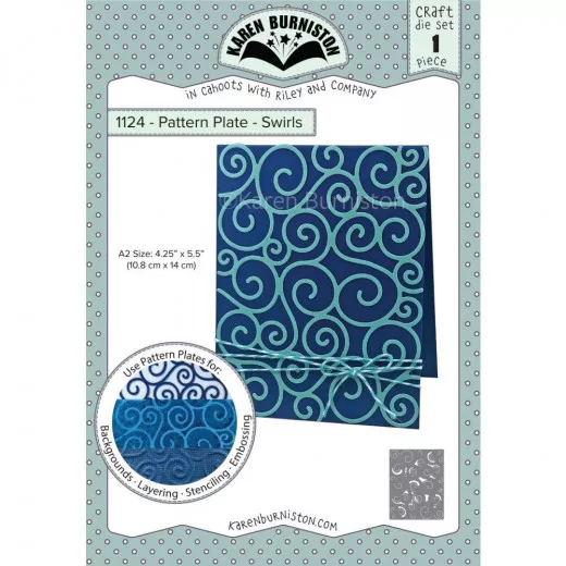 Karen Burniston Die - Pattern Plate Swirls