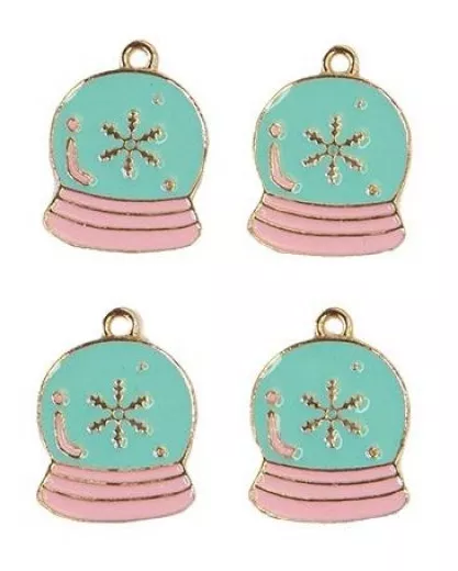 Sugar Cookie By Frank Garcia Enamel Charms - Snow Globes