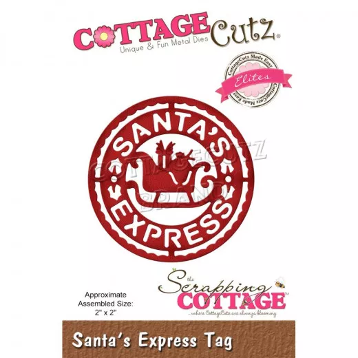 CottageCutz Elites Die - Santas Express Tag