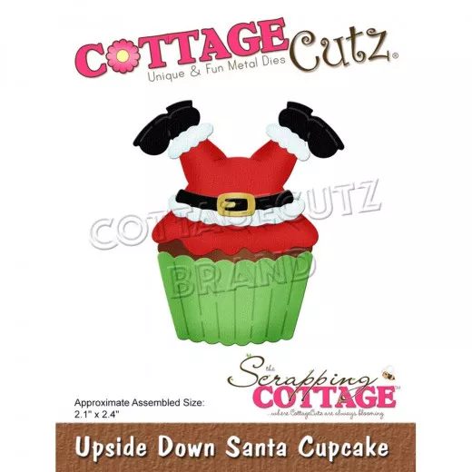 Cottage Cutz Die - Upside Down Santa Cupcake